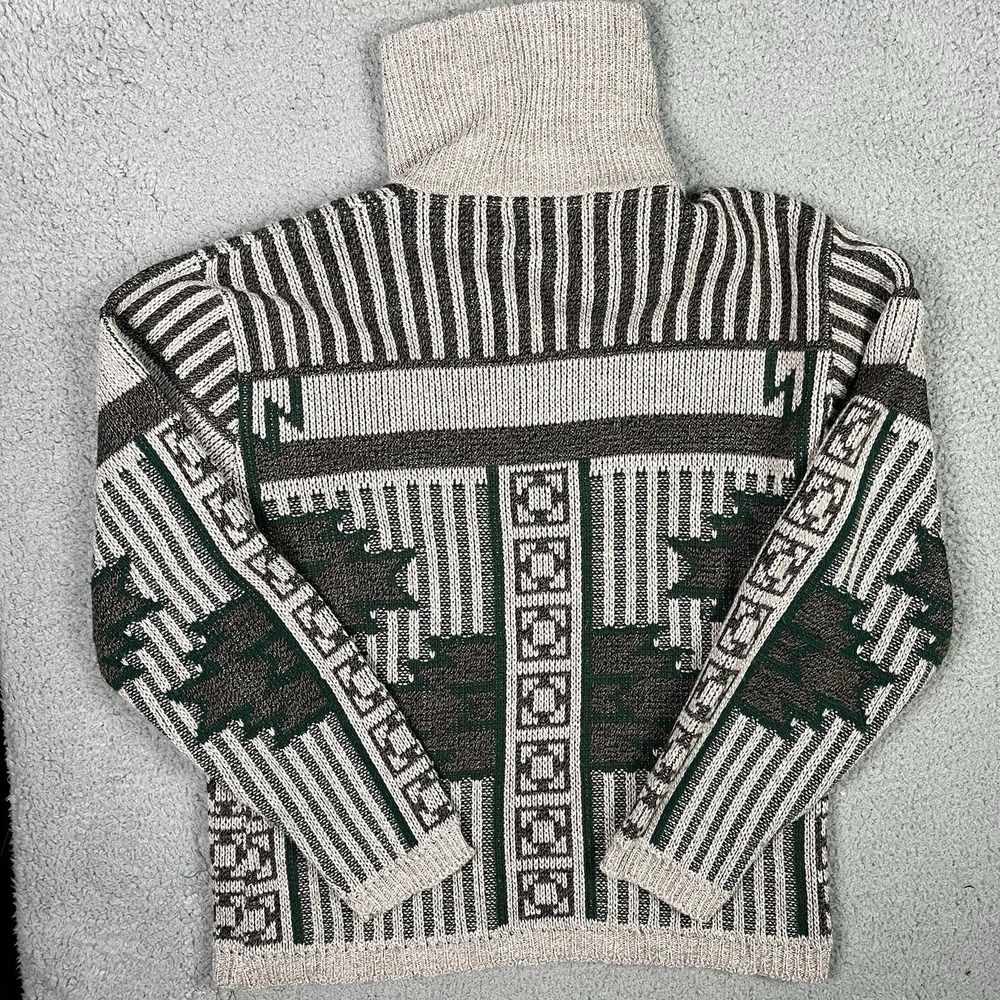 Vintage London Fog Sweater Mens Medium Full Zip Knit Acrylic Sweatshirt USA 90s - Picture 4 of 7